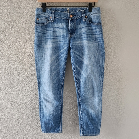 7 For All Mankind Denim - 7 For All Mankind Jeans Size 26 Roxanne Crop Low Rise Y2K 25" Inseam Slim Summer